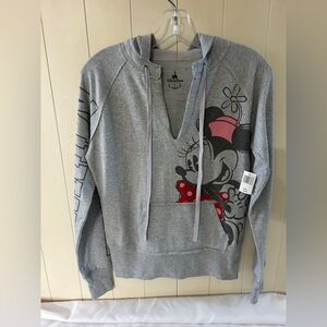 Disney Parks MINNIE MOUSE Hoodie Pullover Sweatshirt - Gray - NEW $49.50